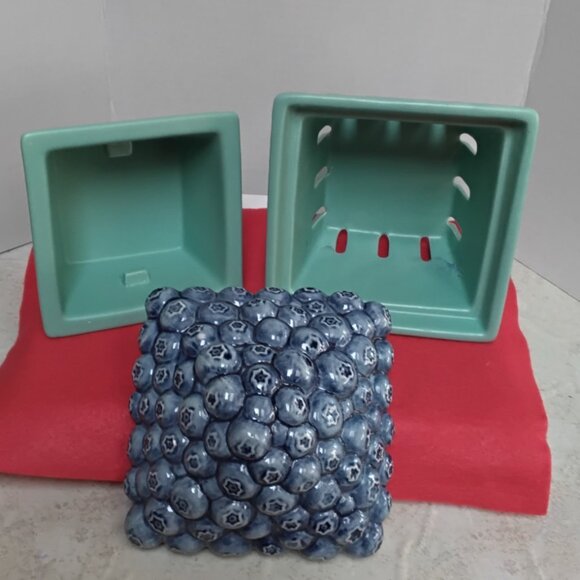 Fruit Basket Theme Candle Holder Blueberries - Picture 3 of 4